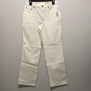 Talbots new with tags bootleg style white denim jeans size 6M.